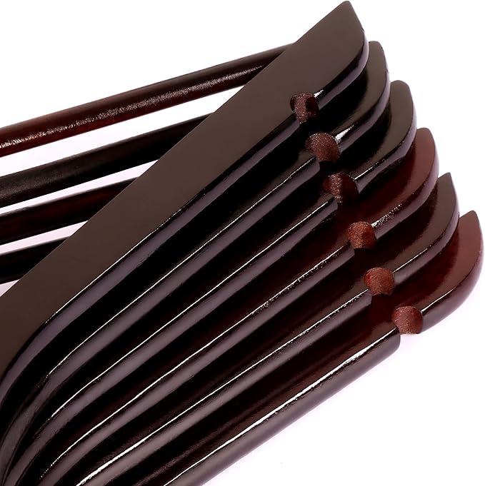 Utopia Home Premium Wooden Hangers 20 Pack - Durable & Slim Coat Hanger - Suit Hanger with 360-Degree Rotatable Hook - Wood Hangers with Shoulder Grooves (Brown Color)