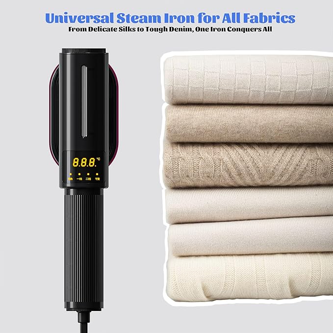 Wrinkle-Free Travel Companion Rotating Iron Plate Garment Steamer, Portable & Lightweight for Home & Travel