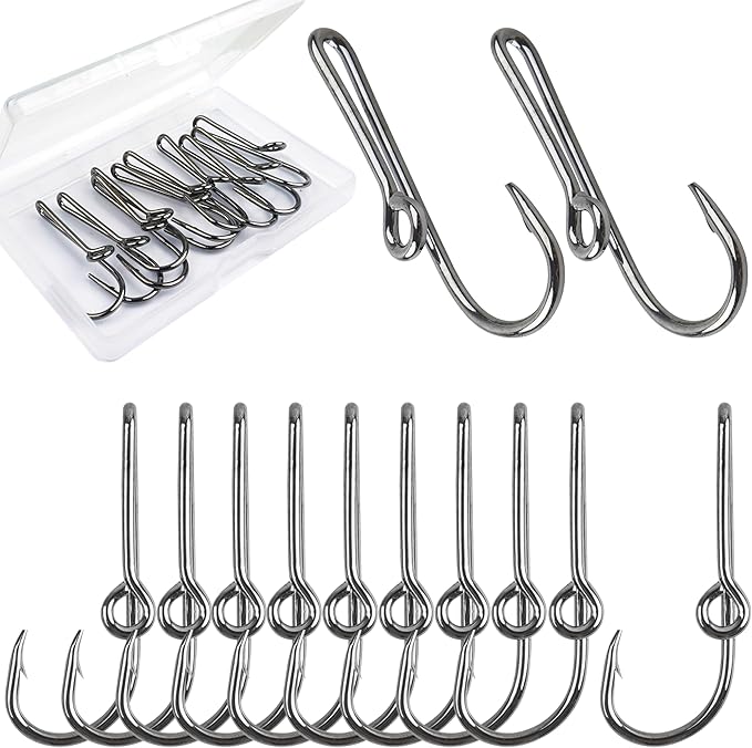 10PCS/20PCS Fishing Hook Hat Pins for Hat,Fish Hook Hat Clip for Hat Tie Clasp Fashion Trend Hat Decoration Gold Balck