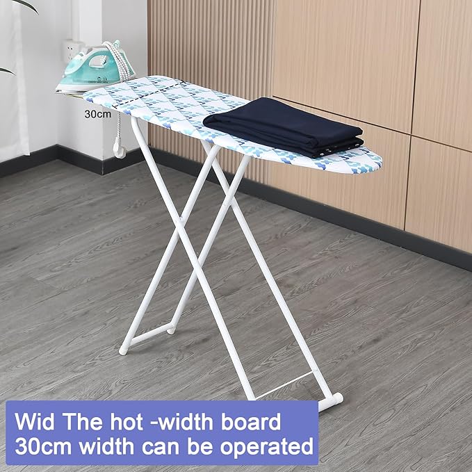 42 inch Wide Ironing Board,with Folding Legs,Height Adjustable Smooth Edge Good Load-Bearing Non-Slip Wear Resistant Ironing Clothes Suitable for Home,Household, Office, Bathroom, Dorm, etc