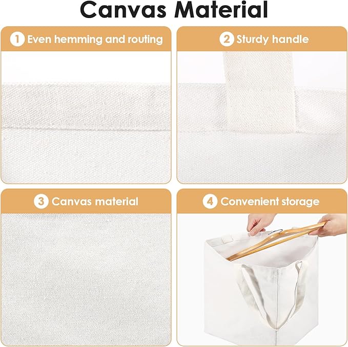 Triangle/Square Hanger Storage Bag, Canvas Material, Foldable, White
