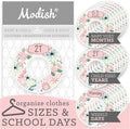 Kids Closet Organizers and Storage, Baby Toddler Child Hanging Clothes Size Dividers: Months & Years, Kids Clothes Organizer, Girl Boho Vintage Pink Floral Baby Nursery and Children Room Décor