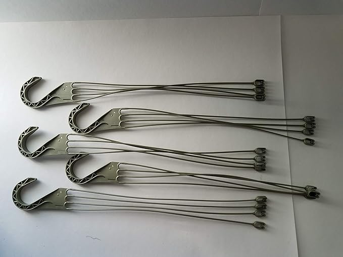 Replacement 4 Strand Plastic Hangers for 12" Hanging Baskets - Set of 5 (Olive Green)