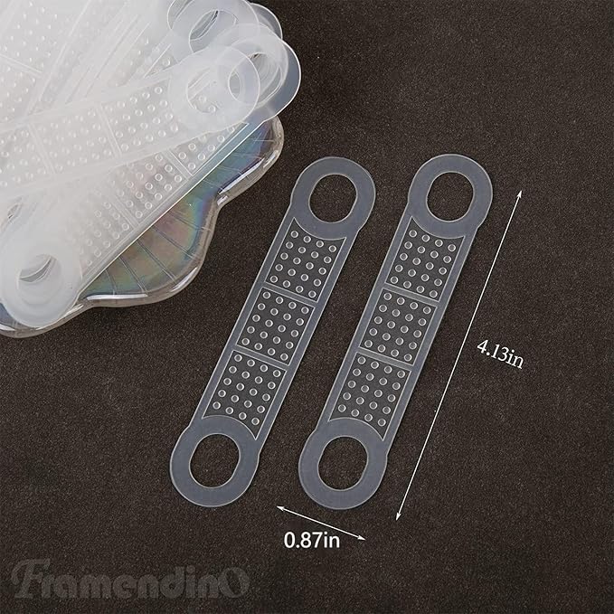 Framendino, 200 Pack Non Slip Hanger Grips Clear Rubber Adhesive Strip for Clothes Hanging Accessories
