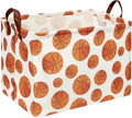 Rectangle Baksetball Print Storage Basket,Kid Toys Bin with Handles,Room Decor,Gift Basket(Basketball)