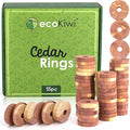 ecoKiwi Cedar Blocks for Clothes Storage - 55 Pack Cedar Rings - 100% Natural Aromatic Cedar for Closets & Drawers - Red Cedarwood Oil Scented Chips with Sandpaper - Cedar Planks Freshener Deodorizer