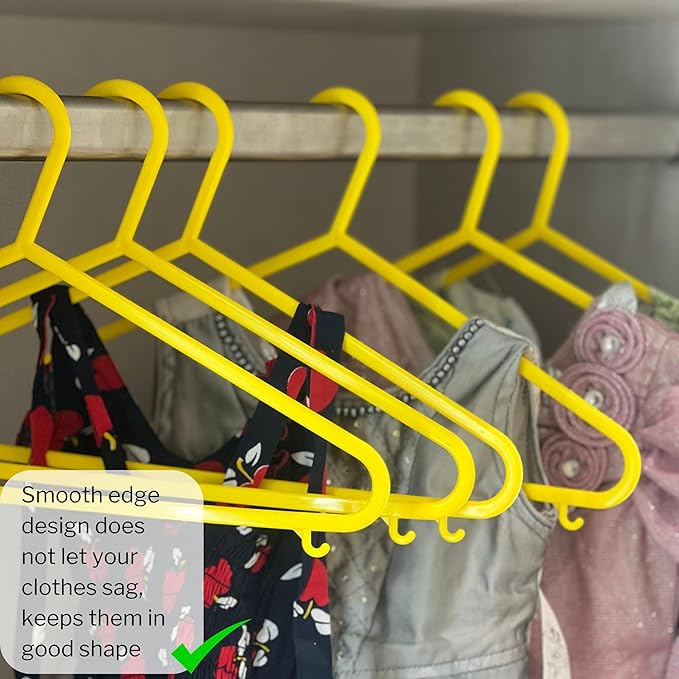 Wardrobe Polypropylene Hanger, Pack of 6, Yellow l Cloth Hanger l Dress Hangers l Hanger for Clothes Hanging