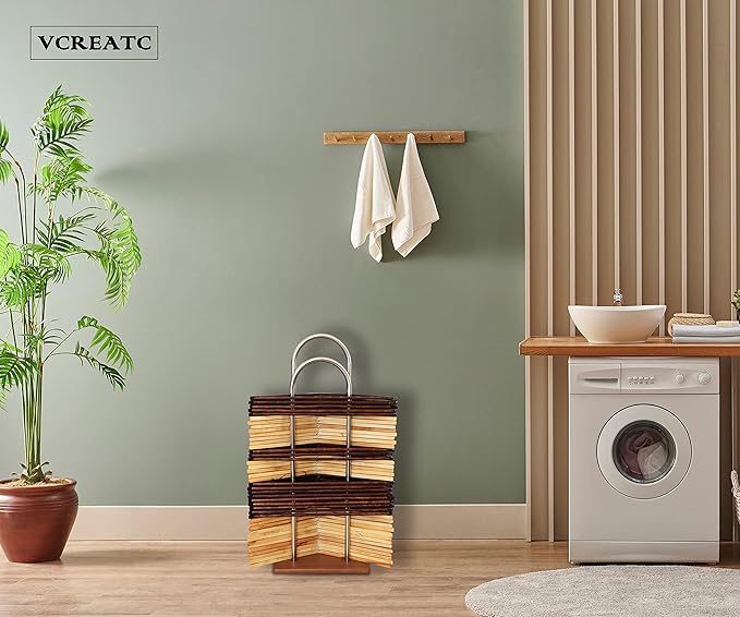 Hanger Stacker & Organizer Stand, Portable Wood Hanger Storage Rack, Large Wire and Velvet Hanger Holder for Closet Laundry Room (Medium - 28.4”H)