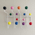 Mid-Century Pop Wood Ball Metal Coat Rack, Multi Color
