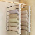 SEVEN LUCKY LIGHT Pants Hangers Space Saving Up to 80%,2 Packs Cloud Ladder Pants Hangers for 12+ Pants Leggings Scarves Ties Dorm Room Essentials Closet Organizers and Storage Hangers for Clothes