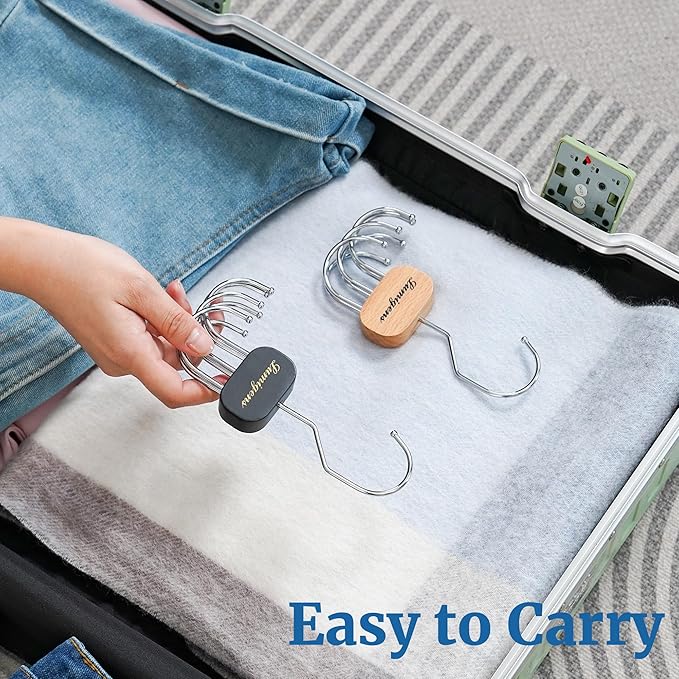 Belt Hanger, Belt Organizer for Closet,Rotatable Tie Rack,Belt Holder,Hanging Closet Organizer Hook for Belt, Bra, Tank Top, Tie, Scarf, Purse,3PCS,Natural