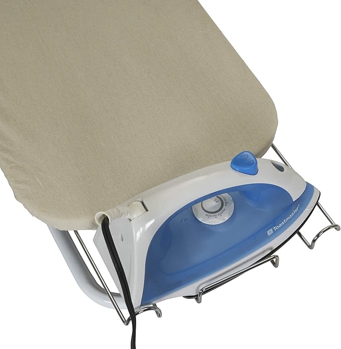 Household Essentials Tabletop Ironing Board with Iron Rest | Wood Top, Sturdy Metal Legs with Support Bars | Compact & Lightweight Ironing Board for Small Spaces, Dorms, Apartments | 30"x12"
