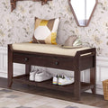 Harper & Bright Designs TREXM Shoe Rack with Cushioned Seat and Drawers, Multipurpose Entryway Storage Bench (Espresso)