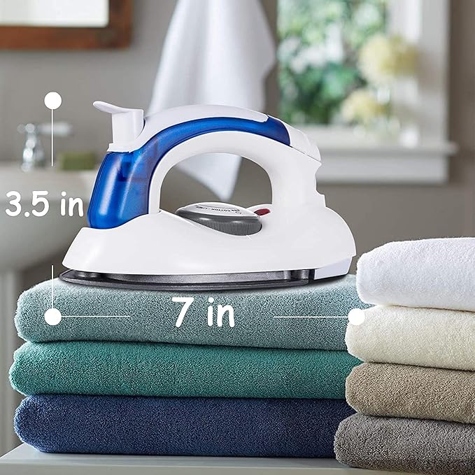 Portable Mini Steam Iron - Handheld Folding Flat Iron for Clothes, Non Stick Sole Plate, Temperature Control, Small Size for Home Travel
