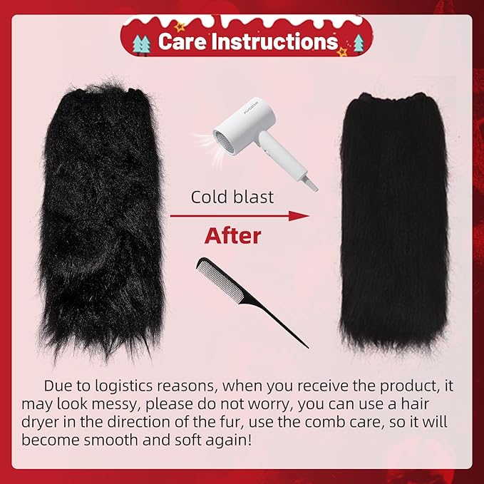 Zando Furry Faux Fur Leg Warmers for Women - Soft Fluffy Legwarmer Winter Boot Cuffs Covers for Daily Halloween Santa Costume