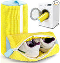 Shoe Washing Machine Bag Laundry Shoe Bag for Washer and Dryer Reusable 2pc Shoe Cleaning Bags for Sneakers 360° Deep Cleaning Machine for All Shoes Types With Self-locking Zipper
