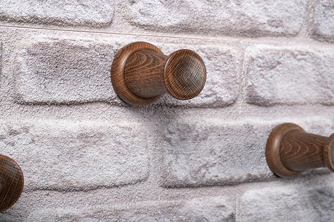 Rustic Wall Mounted Coat Rack with Shelf 20” Wooden Entryway Organizer with 5 Metal Hooks for Floating Storage Shelf for Bathroom Bedroom Kitchen Living Room (walnut, Hooks (2 Pack))