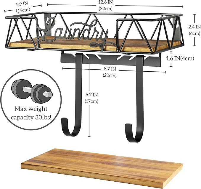 PERFNIQUE Ironing Board Holder Wall Mount, Ironing Board Hanger, Iron Board Wall Mount(T&V Shaped), Iron Storage, Laundry Room Organization&Farmhouse Laundry Room Decor