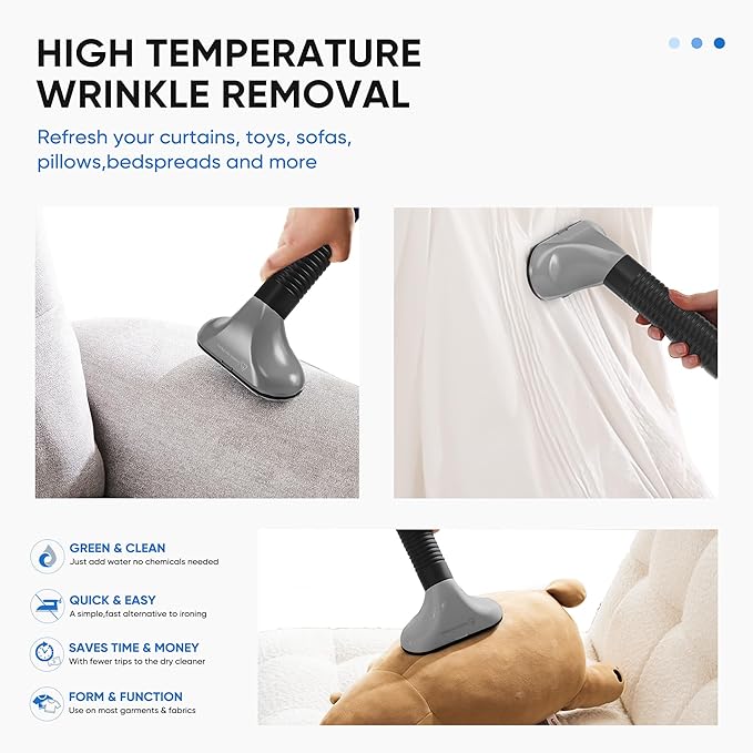 NEWBULIG Garment Steamer for Clothes Standing, 1500W Efficient Clothes Steamer Standing with Wheels, Professional 58OZ Water Tank for Continuous Steaming, Fast Heating Wrinkle Remover