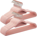 Pink Velvet Hangers 30 Pack - Rose Gold Hook, Space Saving Non-Slip Clothes Hangers, 16.5 Inch with Tie Bar for Coats,Sweater,Jackets,Dresses, Shirts, Suits & T-Shirts