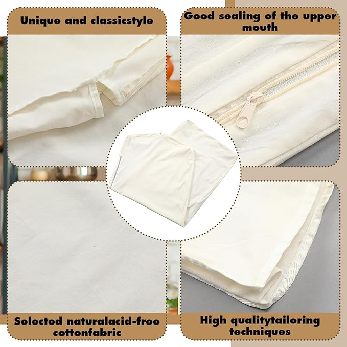 Aliceset 3 Pack Pure Cotton Garment Storage Bag for Hanging Clothes 24 x 50 Inch Breathable Garment Cover Canvas Suit Bags for Closet Storage Short Dresses Suits Gowns