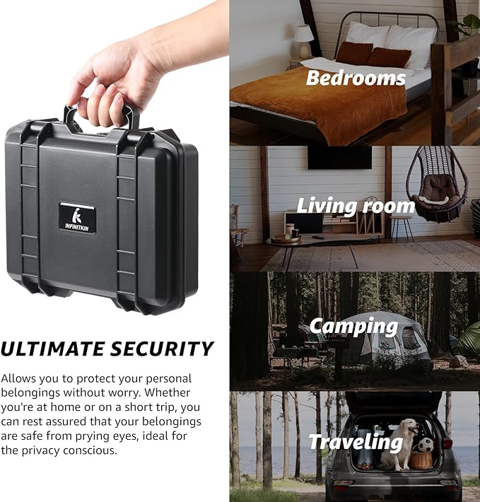 Smell Proof Box, Large Airtight Storage Box with Combination Lock – Waterproof & Durable Smell Proof Container for Travel & Home, Great Gift Choice