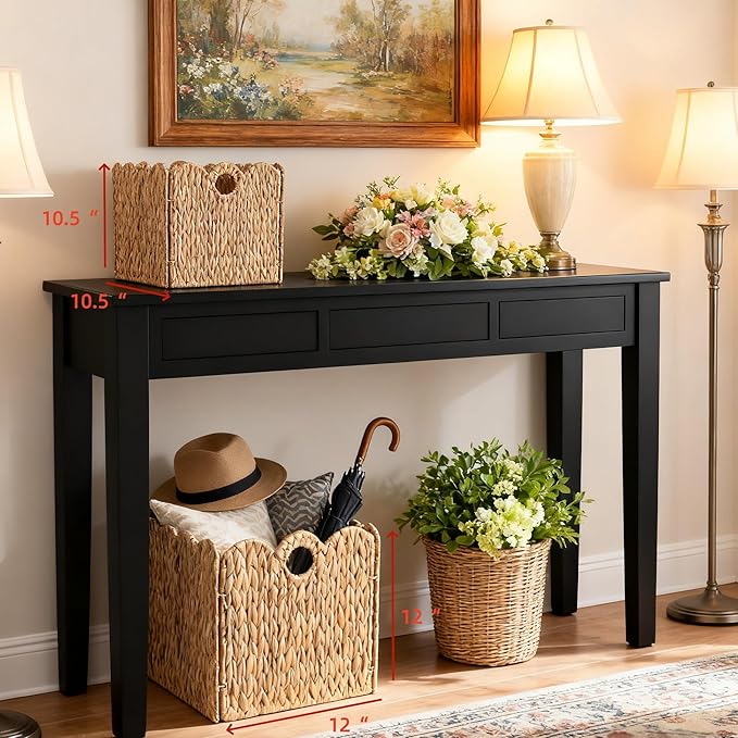 Scalloped Wicker Storage Cubes Basket, Heavy Duty Paper rope/Hyacinth/Seagrass Baskets for Shelves, Foldable Natural Boho Square Bins (Water Hyacinth, 10.5 x 10.5 x 10.5in, 4-Pack)