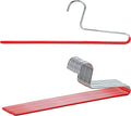Mawa by Reston Lloyd Trouser Series Non-Slip Space-Saving Clothes Hanger with Single Rod for Pants, Style KH/1, Set of 10, Red