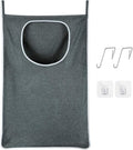 XL Hanging Laundry Hamper, Over the Door Laundry Hamper and Baskets, Wide Opening Hanging Laundry Bag,Hanging Hamper for Bathroom,Dorm,Laundry Room,Chirstmas Gifts（Grey).