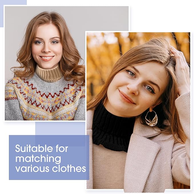JenPen Winter Fake Turtleneck for Women Dickey Collar Knitted Detachable Half Top Mock High Turtleneck Neck Warm Faux Collar
