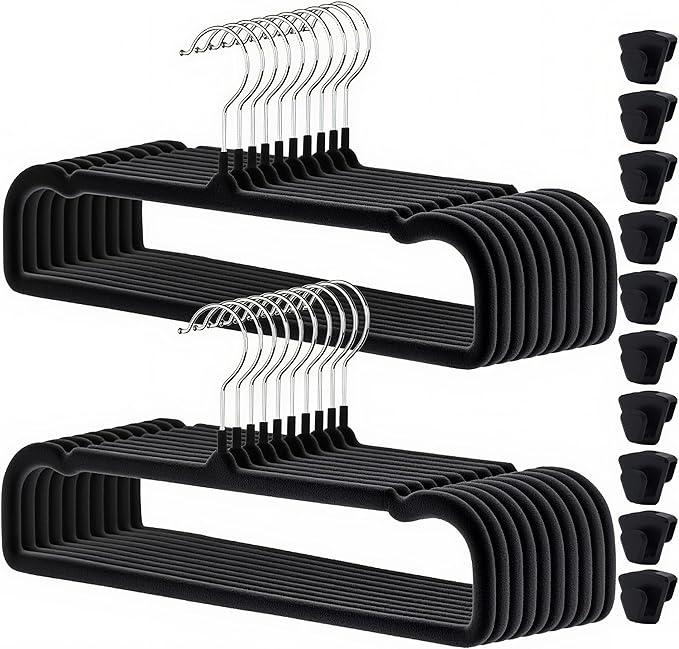 Velvet Pants Hangers 20 Pack,Premium Non Slip Velvet Hangers,Thin Space Saving Slim Clothes Hangers with 360° Swivel Hook,13.77inch