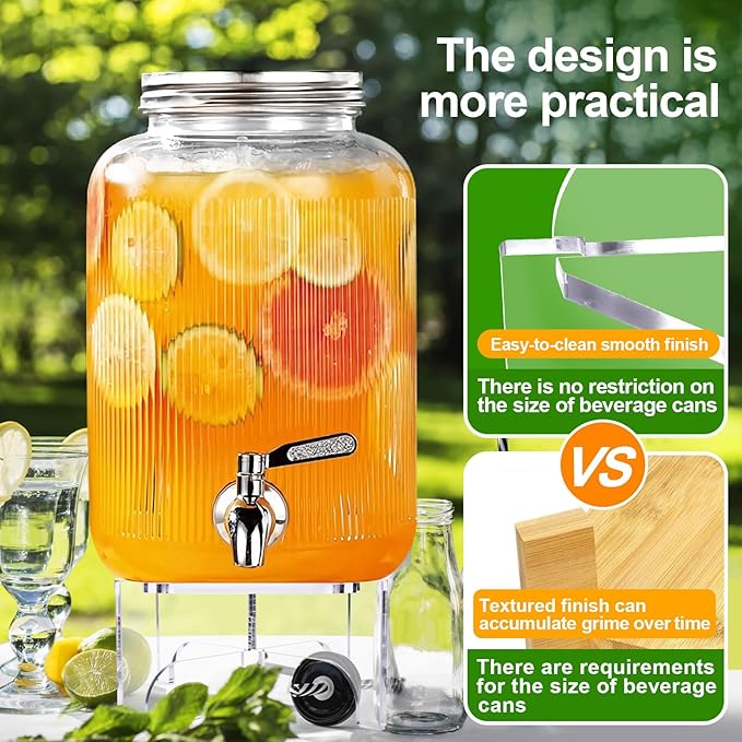2Pcs Glass Drink Dispenser Stand, Acrylic Stands,Fit Max 8.7 Inch Diameter of Beverage Dispenser Holder, Water Dispenser Stand for Parties and Events, Plant Stands, Cake Stand