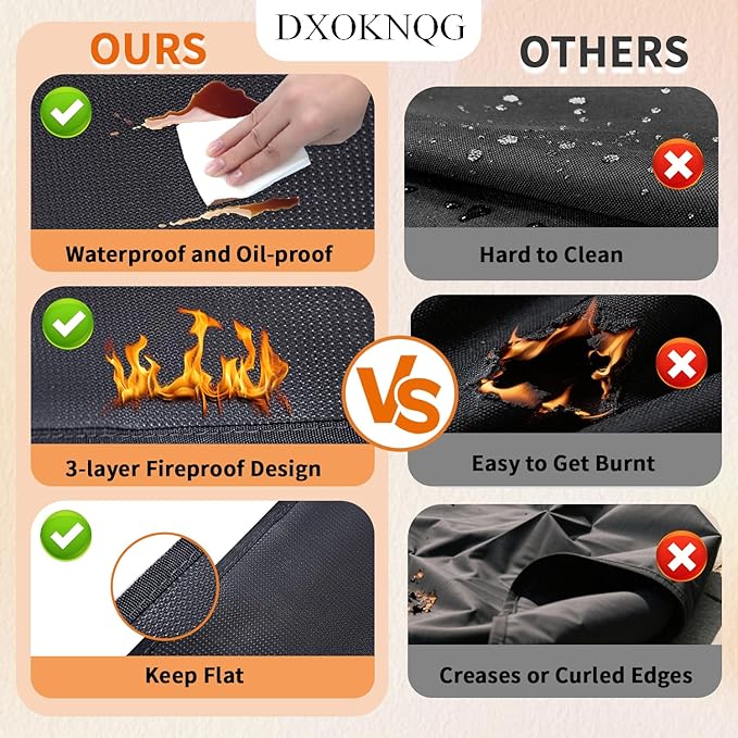 Heat Resistant Appliance Mat, Black, Non-Slip Kitchen Counter Protector, Large Size for Coffee Maker, Blender, Air Fryer (2, 15 * 18)