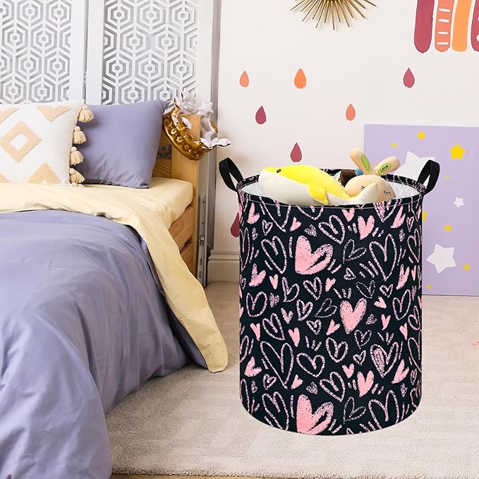Girls Room Storage Basket Decor Organizer Bins Kids Hamper Storage Bins Toy Box Women Laundry Basket Large Canvas Collapsible Chest for Home/Dorm/Kitchen/Pet/Office/Closet/Shelf/Gift Baskets
