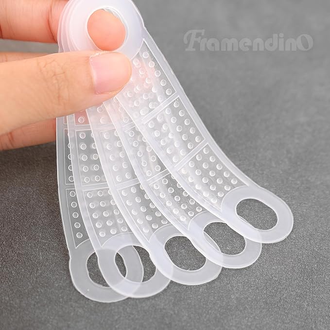 Framendino, 350 Pack Clear Non Slip Rubber Clothes Grips Clothing Strip for Plastic Hangers