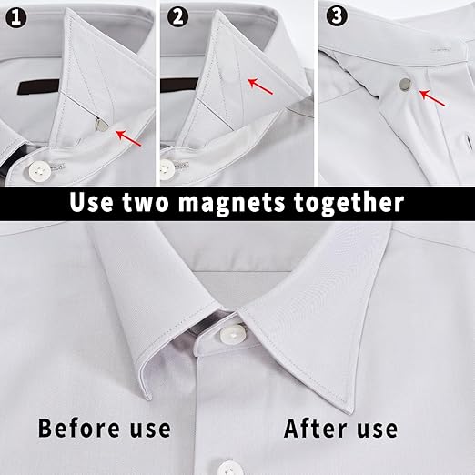 Magnets for Metal Collar Stay, Magnetic Collar Stays for Men, Collar Stays Magnetic, N42 Strong Magnetic Collar Holders Replacement, Mini Portable Packaging 20Pcs（ 0.4 * 0.08”/10 * 2mm）