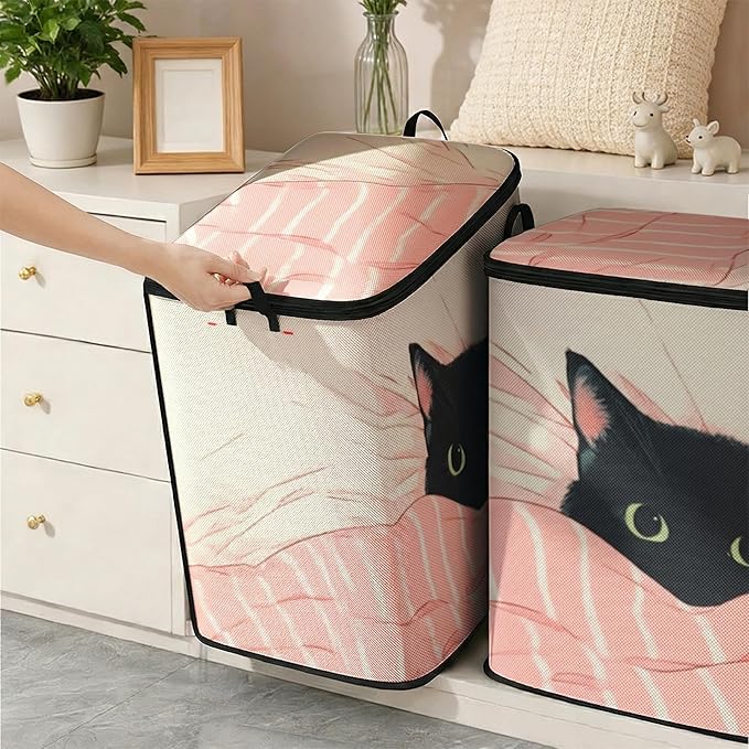 2pcs closet organizers and storage under bed,clothing blanket sweater sheet bedding comforter duvet quilt pillow toy storage bags with lids,dorm room essentials for containers 95L