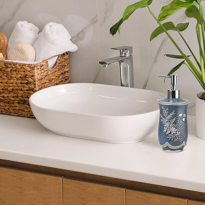 Zahari Home Capri Stylish Soap Dispenser Set - Modern Print Design for Kitchen and Bathroom - Lotion Pump, Dish Soap, Hand Sanitizer, Hand Soap - Cute and Practical