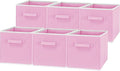 Simple Houseware Foldable Cube Storage Bins, 11-Inch Pink, 6-Pack Fabric Cubes Organizer for Closet or Shelves