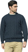Aran Crafts Basket Stitch Crew Neck Sweater (100% Wool)
