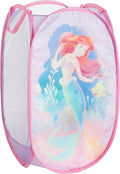 Disney Little Mermaid Ariel Pop-Up Hamper,Collapsible Laundry Basket with Sturdy Handles, 21x13.5x13.5, Lightweight Storage for Kids' Bedroom or Bathroom