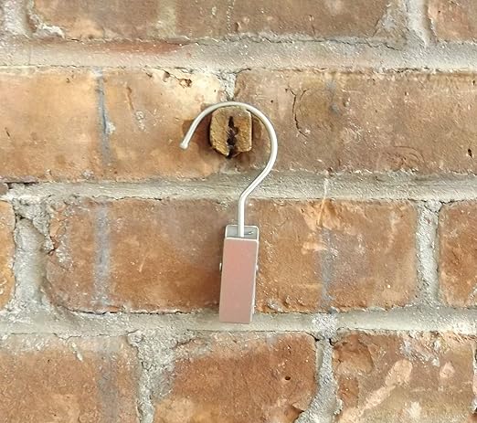 NAHANCO 610ECS12 Swivel Boot Clip Hanger, Brushed Chrome, Metal Clip, 4.5” (Pack of 12)