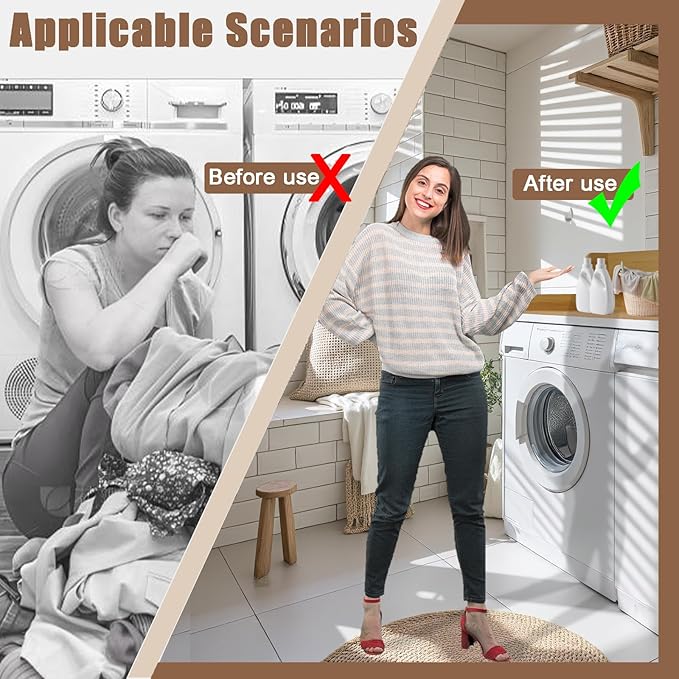 2-Tier Washer and Dryer Countertop, Wooden Washer Dryer Countertop, 27.5" Depth X 54" Laundry Countertop Over Washer and Dryer for Folding Clothes Over Washer and Dryer (Light Walnut)