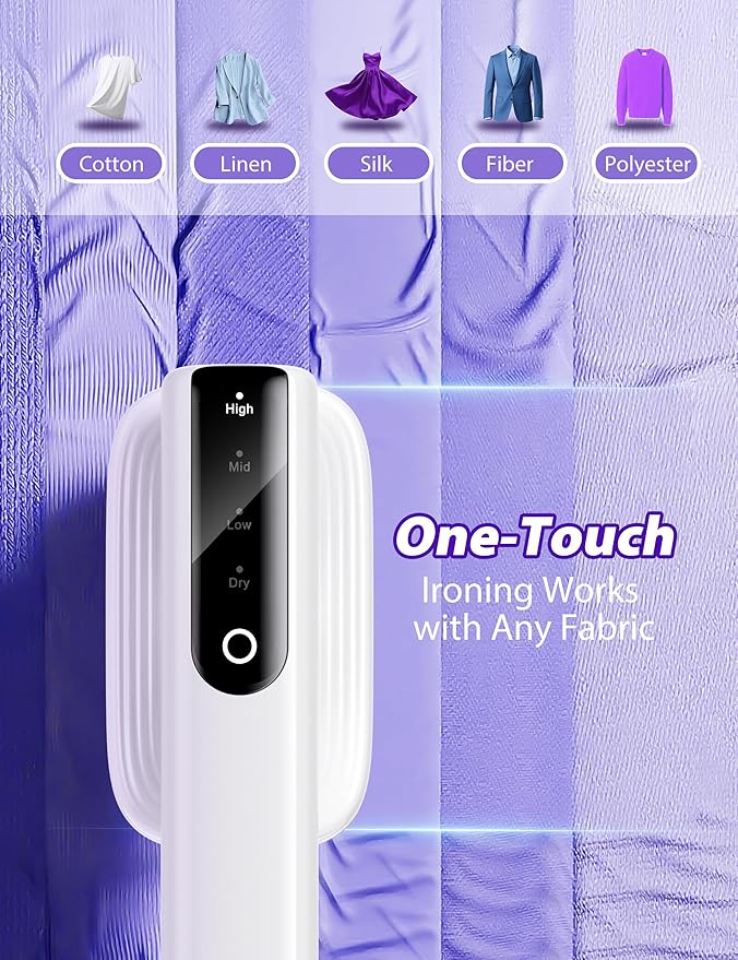 Travel Steamer for Clothes,15s Fast Heat-up Portable Iron,35mins Runtime & 180ml Large Tank,25g/min Steam,Ceramic Panel,1.8m power cord,Wrinkle Remover for Travel, Home, Office(White)