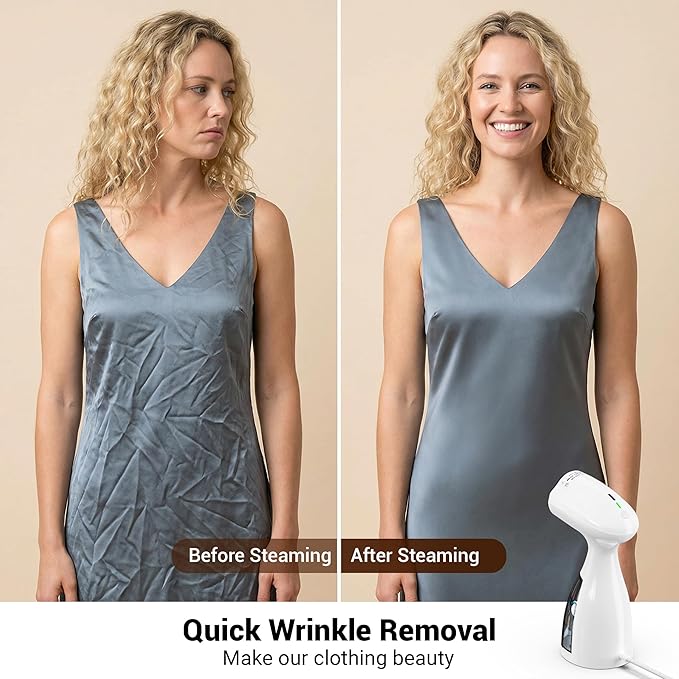 Handheld Steamer for Clothes Wrinkle Removes,110V to 220V Garment Steamer for Multiple Countries,1000W,Large Water Tank 450 ML,10 FT Power Cord,35s Fast Heating,30Min Auto Power-Off Safety Design
