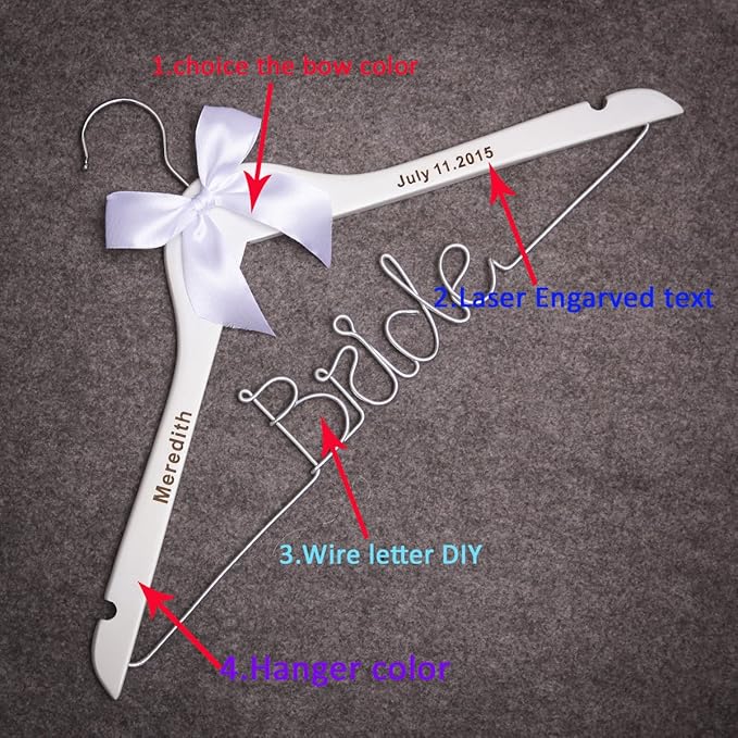 Wood Wedding Hangers-Lser Engraved Custom Personalized Bridal Dress Hanger Gifts for Bride Mother of The Bride's Gifts Gifts for Groom