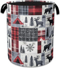 Vintage Forest Bear Laundry Hamper Animal Deers Laundry Basket Collapsible Portable Clothes Toy Storage Bin for Bathroom Bedroom Room Decor 16 X 20.8 Inch