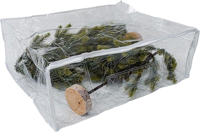 Set of 5 Clear Vinyl Zippered Storage Bags 22 x 18 x 7.5 Inch With Handle