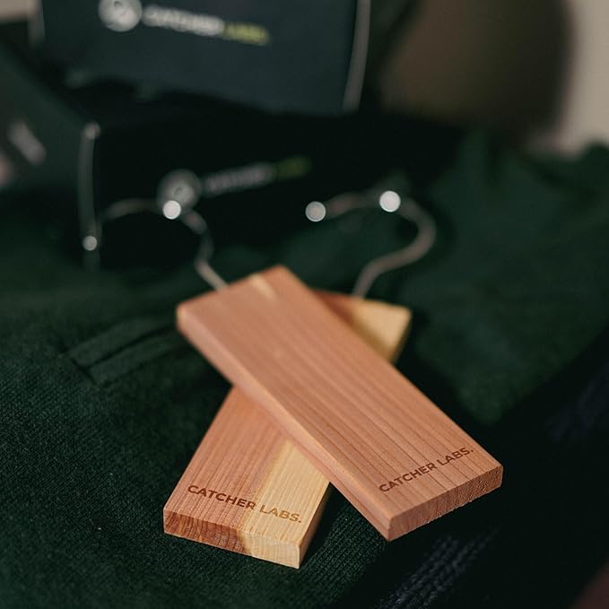 Catcher Labs Cedar Planks | Blocks for Clothes and Storage | Better Than Moth Balls | Cedar Hangers Clothes (10-Pack)