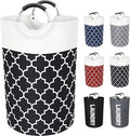 Large Laundry Basket Laundry Hamper Bag Washing Bin Clothes Bag Collapsible Tall with Handles Waterproof Travel Bathroom College Essentials Storage for College Dorm, Family (Black) 75L